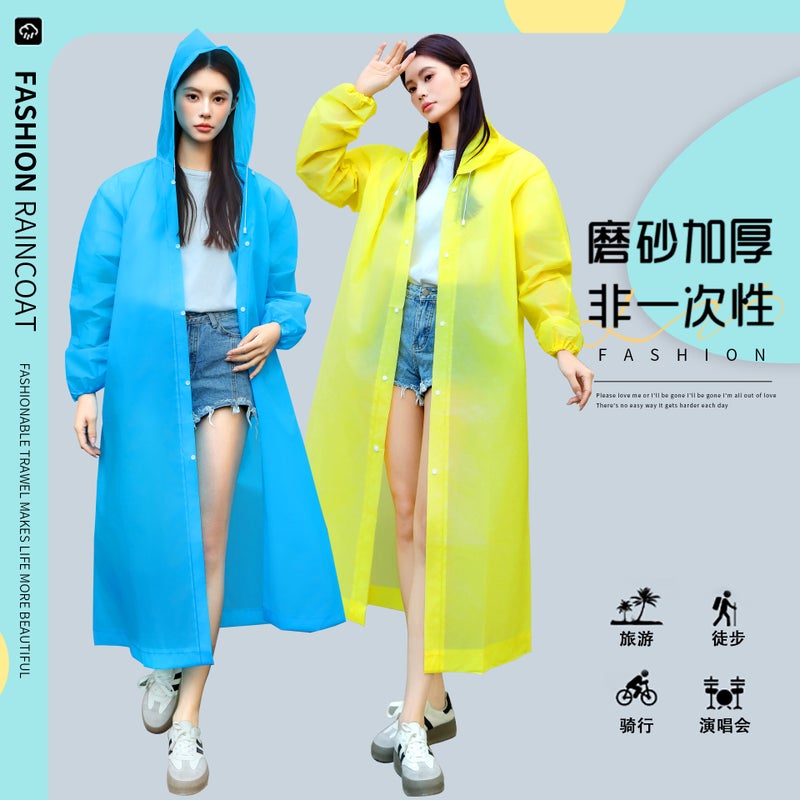 Portable Extra Thick Adult Poncho Eva Men'S And Women'S Thickened Raincoat Long Full Body Outdoor Raincoat For Adults And Children - Image 5